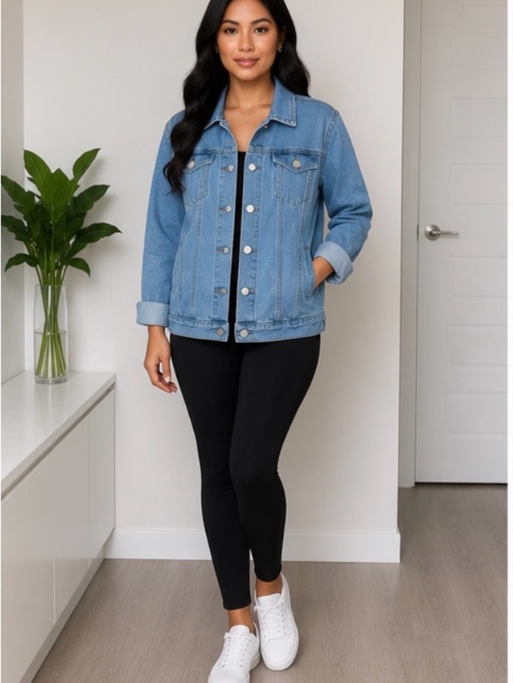T2M Jeans Light Wash Denim Jacket Oversized Button Front | 2XL